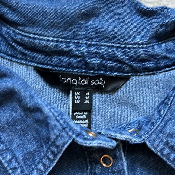 Long tall sally star studded blue jean button up - Picture 2 of 4